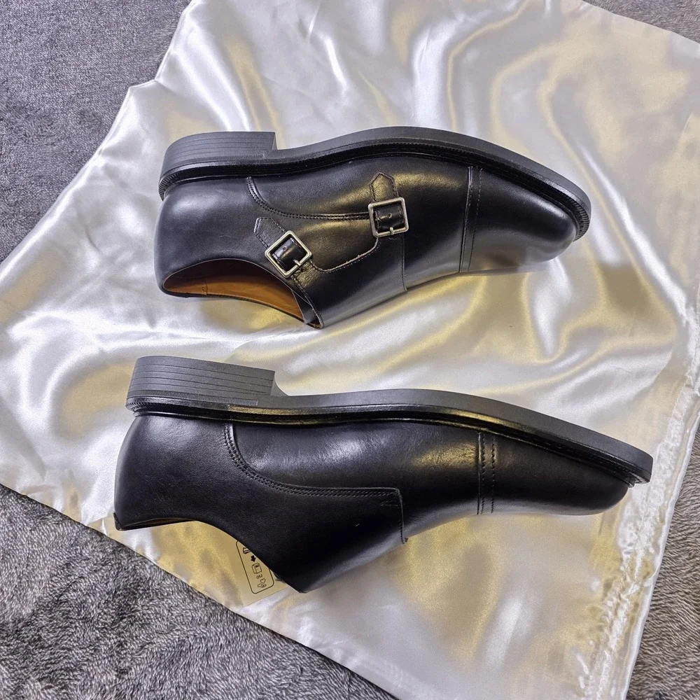 Polo Ralph Lauren Asher Double Monk Strap Oxford Leather Dress Shoes Size 8